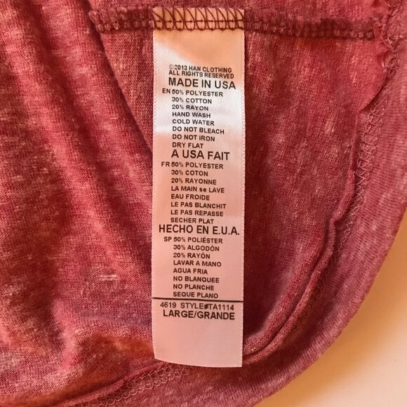 The Clas-sic Skull Tee Tank Top Beaded Pink Heathered Shirt with Fringe Sz Large - Picture 5 of 16